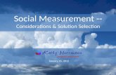 Social Monitoring Tools -- Considerations and Selection
