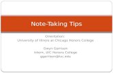 Note Taking Tips for Incoming Freshmen at UIC Honors College