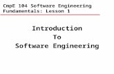 Introduction To Software Engineering CmpE 104 Software ...