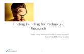 Pedagogic research funding 1 july 2013