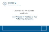 Leaders As Teachers Institute