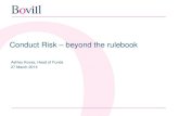 Conduct risk   beyond the rulebook bovill briefing march 2014