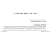 On Strategy And Leadership