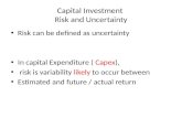 Chapter II - Capital Investment