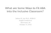 ABA and Inclusion Ppt Handout