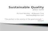 Sustainable Quality at Warp Speed