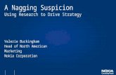 A Nagging Suspicion: Using Research to Drive Strategy, Speaker — Valerie Buckingham (Nokia Corporation)