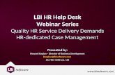 Quality HR Service Delivery Demands HR-dedicated Case Management