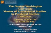 The George Washington University Paralegal Studies March 16th Webinar