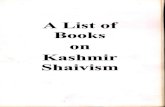 A List of Books on Kashmir Shaivism - IAT