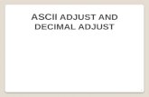 ASCII Adjust & Decimal Adjust