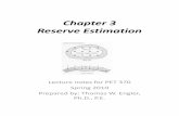 Chapter 3 Reserves Estimation