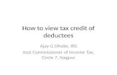 How to view tax credit of deductees/taxpayers