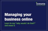 Managing your business online  - Ionata / Digital Ready workshop