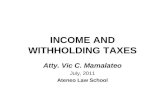 Mamalateo - Income and Withholding Taxes-2011