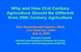 0417 Why and How 21st Century's Agriculture Should be Different from 20th Century Agriculture