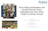 Reconciling Participation And Benefits Sharing 1