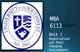 Unit One: (MBA 6113)