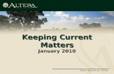 Keeping Current Matters January 2010