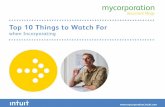Top 10 Things to Watch For When Incorporating