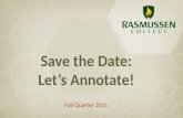 save the date let's annotate! fall 2011