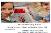 Transforming lives ,critical pedagogy