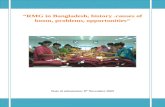 RMG in Bangladesh, History .Causes of Boom, Problems, Opportunities