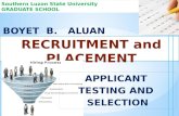 Recruitment and placement by boyet b. aluan
