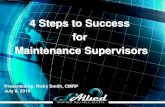 4 Steps To Success For Maintenance Supervisors