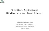 Nutrition agricultural biodiversity and food prices
