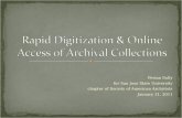 Rapid digitization & online access of collections
