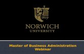 Norwich University- Master of  Business Administration