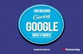 Link Building - Giving Google What It Wants