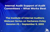 Internal Audit Support of Audit Committees – What Works Best