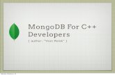 MongoDB For C++ Developers