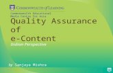 Quality assurance of e-content- Indian Perspectives