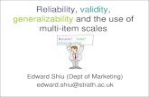 Reliability, validity, generalizability and the use of multi-item scales