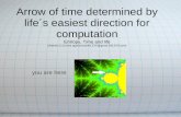 Arrow of time determined by lthe easier direction of computation for life