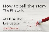 Storytelling: Rhetoric of heuristic evaluation