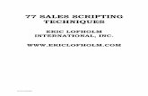 77 Sales Scripting Techniques Eric Lofholm