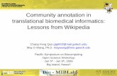 Chang Feng Quo - Community annotation in translational bioinformatics: lessons from Wikipedia