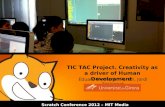 TIC TAC Project. Creativity as a driver of Human Development