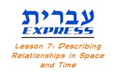 Ivrit Express 7: Describing Relationships in Space and Time