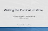 Writing the curriculum vitae