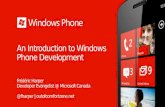 Windows Phone Code Camp Montreal - An introduction to Windows Phone development