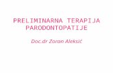Preliminarna Terapija Parodontopatije Predavanje