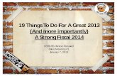 19 things to do for a good 2013 and fiscal 2014