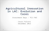 Agricultural Innovation in LAC: Evolution and Cases