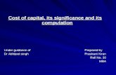 Concept and significance of Cost of capital and its computation
