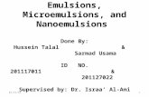 Emulsions, Microemulsions, And Nanoemulsions